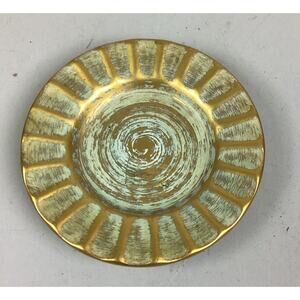 Antique Gold Stangl Hand Painted Ashtray - #3898-5 - 5”